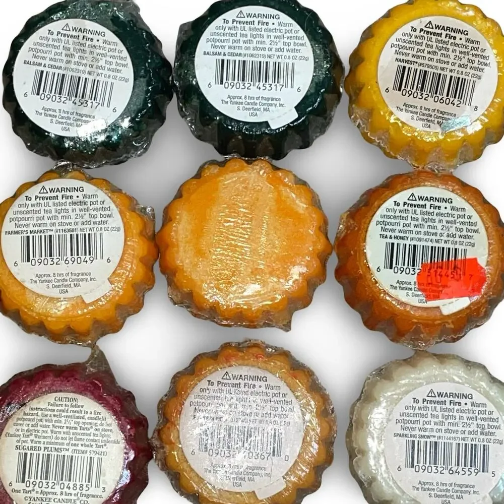 Lot of 9 Vintage Yankee Candle Wax Tarts Fall Winter Holiday Rare Retired Y2K